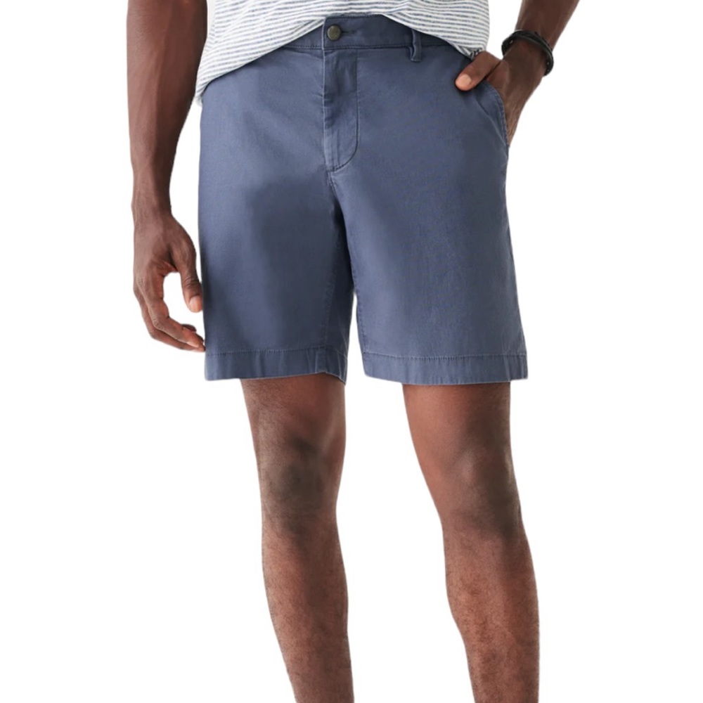 Faherty Shorts Island Life 8" Organic Cotton Chino Golf Blue Mens Size 28 NEW - Picture 15 of 15